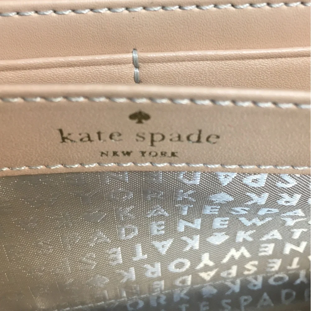Kate Spade Zipper Cow Leather Wallet Black Tan Textured 2 Tone Leather Classic - Picture 12 of 16